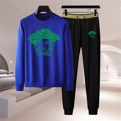 versace tracksuit blue|versace tracksuit men's sale.